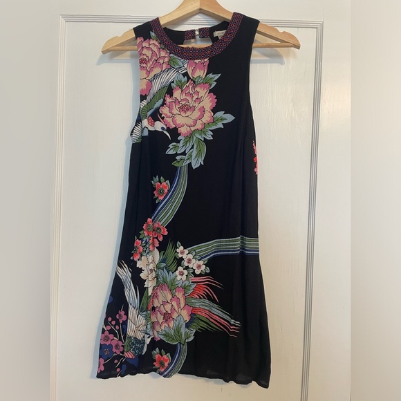 Black Floral Mini Dress - Picture 1 of 4